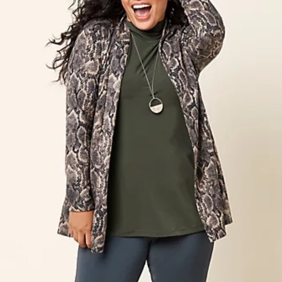 Susan Graver Modern Essentials Liquid Knit Mock Neck Top New Without Tags - Picture 6 of 7